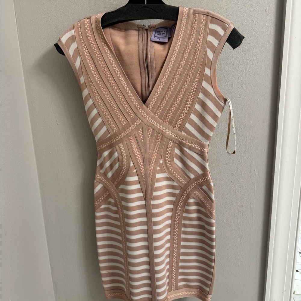 Herve Leger Katina Women's Striped Bandage Dress